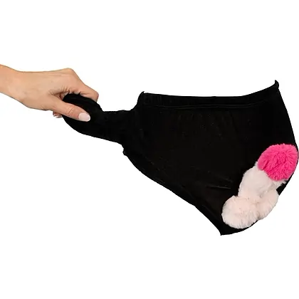 Boxeri cu penis gonflabil, cadou amuzant pentru petreceri Negru