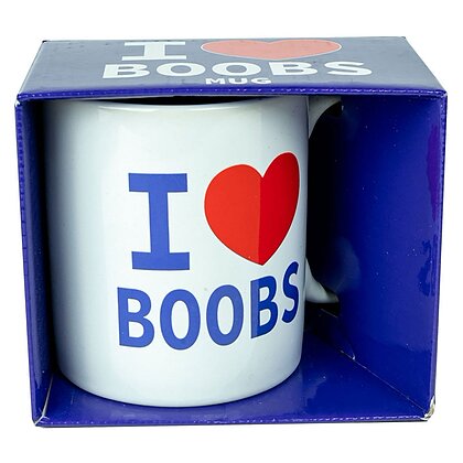 Cană I Love Boobs — Cadou Amuzant, Discret și Practic