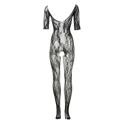 Catsuit Le Désir Lace Sleeved Negru S-L