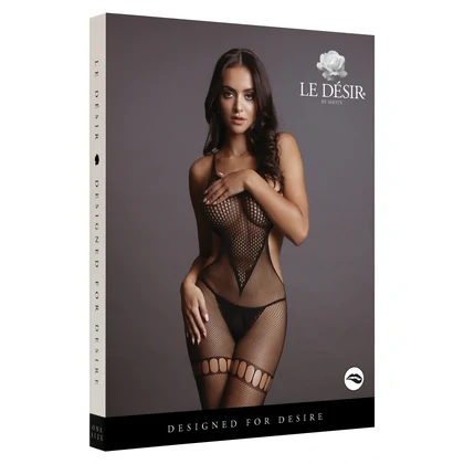 Catsuit Le Desir Net High Neck Negru S-L