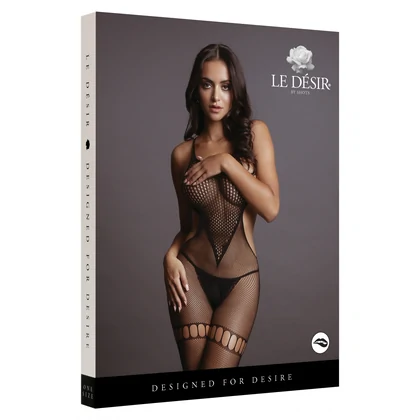 Catsuit Le Desir Net High Neck Negru S-L