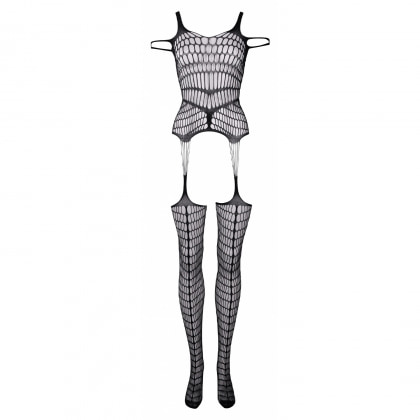 Catsuit Le Desir Shredded Negru S-L