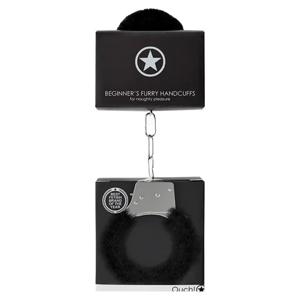 Cătușe Beginners Handcuffs Furry Negru