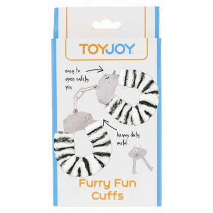 Cătușe Furry Fun Zebra Plush Alb