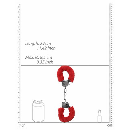 Cătușe Pleasure Handcuffs Furry Roșu