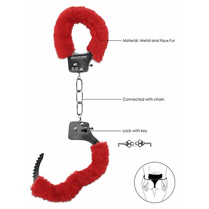 Catuse Pleasure Handcuffs Furry Rosu