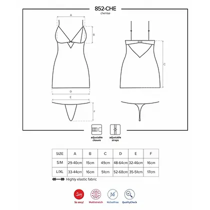 Chemise Obsessive 852-CHE Negru S-M