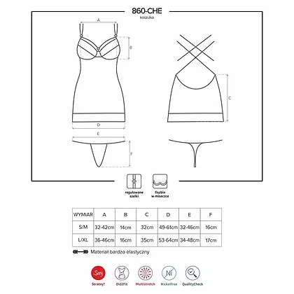 Chemise Obsessive 860-CHE Roșu S-M