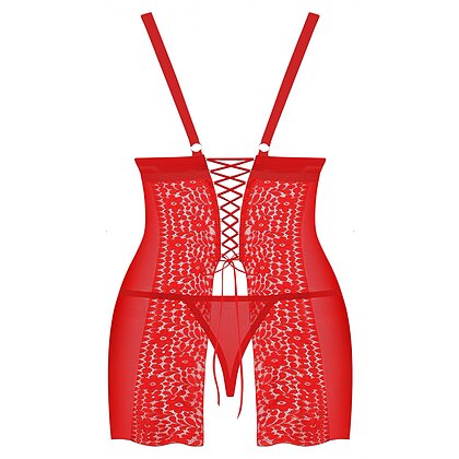 Chemise Obsessive Blossmina Rosu 4XL-5XL
