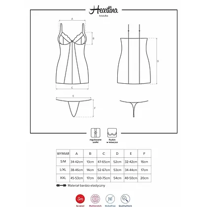 Chemise Obsessive Heartina Roșu S-M