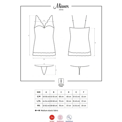 Chemise Obsessive Miamor Negru L-XL