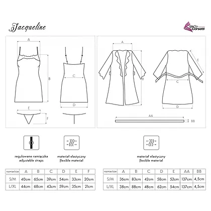 Chemise Și Halat LivCo Jacqueline Roșu S-M