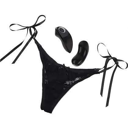 Chiloți Vibratori Little Black Thong Negru S-L