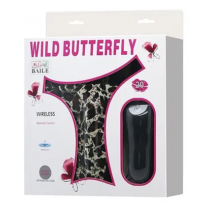 Chiloți Vibratori Telecomandați Fluturele Sălbatic Negru