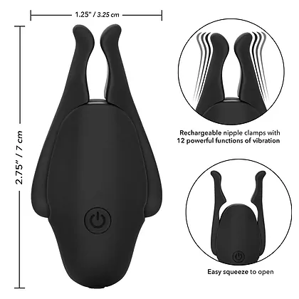 Cleme Pentru Sfârcuri Cu Vibrație Nipplettes Play Negru
