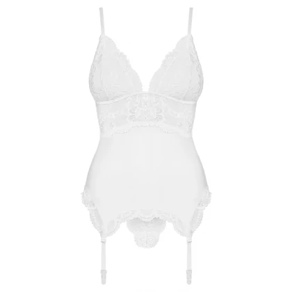 Corset Alb Elegant Obsessive 810-COR S-M