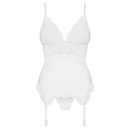 Corset Alb Elegant Obsessive 810-COR S-M
