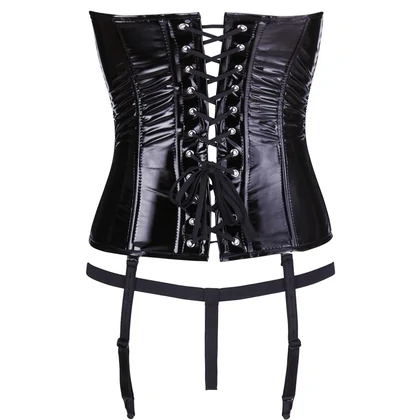 Corset Black Level Vinyl Ivanna Negru 2XL