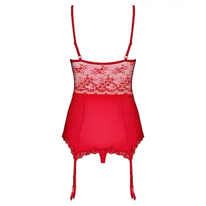 Corset Cu Portjartier Obsessive Lovica Roșu S-M