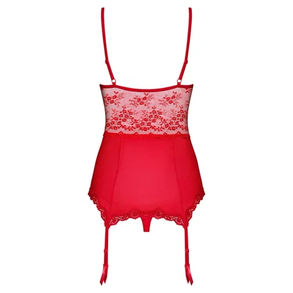 Corset Cu Portjartier Obsessive Lovica Roșu L-XL