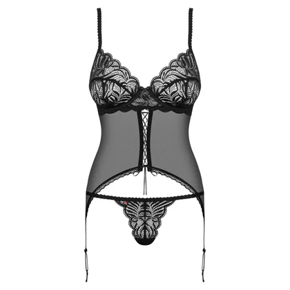 Corset Cu Șnur Obsessive Contica Negru S-M