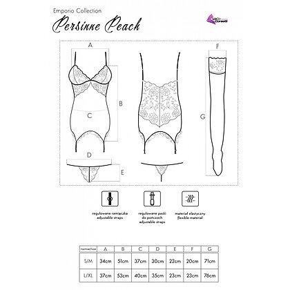 Corset LivCo Persinne Peach Emporio Collection Roz S-M