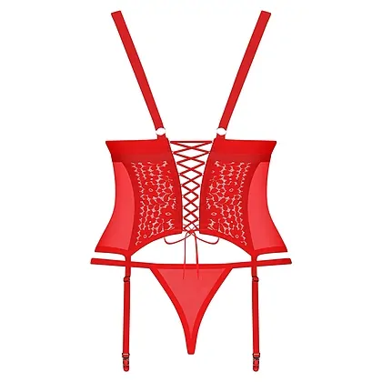 Corset Obsessive Blossmina Roșu 4XL-5XL