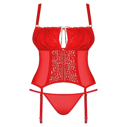 Corset Obsessive Blossmina Roșu 4XL-5XL