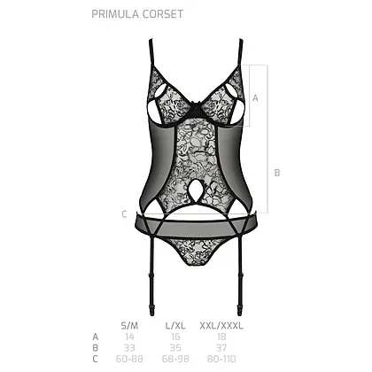 Corset Passion Eco Primulă Negru S-M