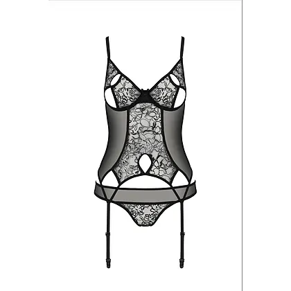 Corset Passion Eco Primulă Negru S-M