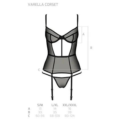 Corset Passion Eco Varella Negru S-M