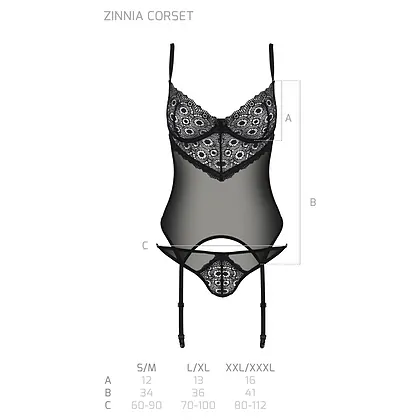 Corset Passion Eco Zinnia Negru S-M