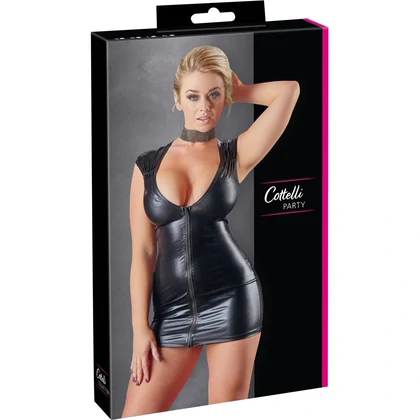 Costum Latex Damă Wetlook With Zip Negru S