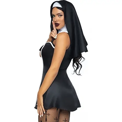 Costum Leg Avenue Naughty Nun Negru L