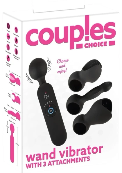Couples Choice Wand – 12 Moduri, încălzire 41°C, Reîncărcabil Negru