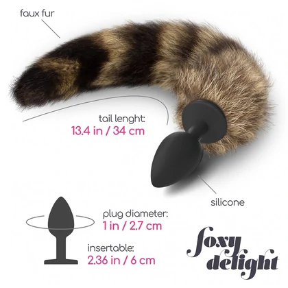 Crushious Foxy Delight Plug Anal cu Coadă 30 cm Negru