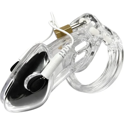 Cușcă Penis Electrică Discretă cu Telecomandă Transparent