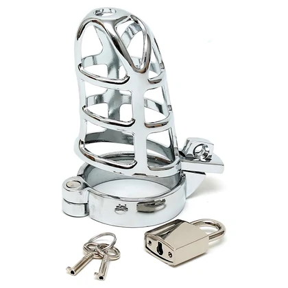 Cușcă Penis Male Chastity Device Argintiu
