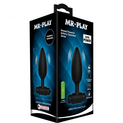 Debra Plug Anal Vibrant 10 Funcții, Flared — Negru