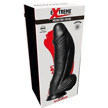 Demon Monster Vibrant Negru — 9 Moduri, 27cm