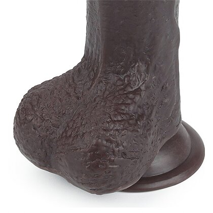 Dildo Sliding Skin Dual Layer cu Testicule și Ventuză