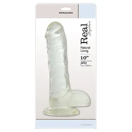 Dildo Cu Ventuză Jelly Real Rapture 25.5cm Transparent