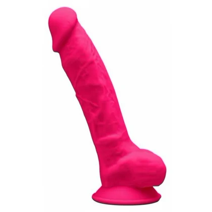 Dildo cu Ventuză și Testicule Roz