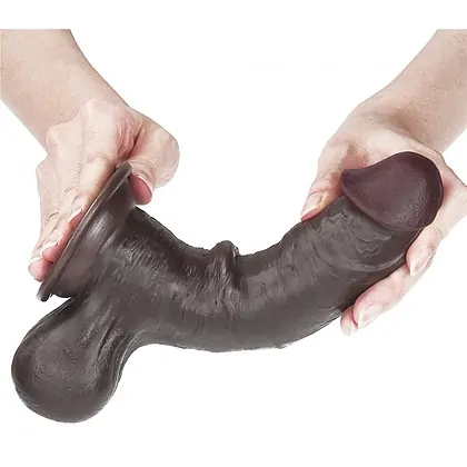 Dildo cu Ventuză Sliding Skin Dual Layer Dong Maro