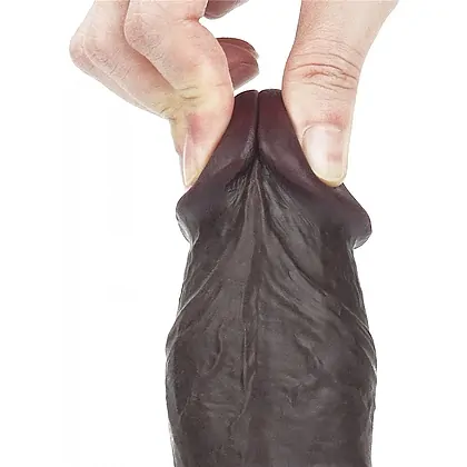 Dildo cu Ventuză Sliding Skin Dual Layer Dong Maro