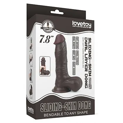 Dildo cu Ventuză Sliding Skin Dual Layer Dong Maro