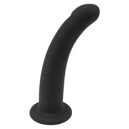 Dildo Curbat din Silicon cu Ventuză 12 cm Negru