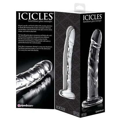 Dildo de Sticlă Icicles No. 62 Transparent