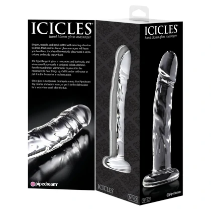 Dildo de Sticlă Icicles No 62 Transparent 18cm