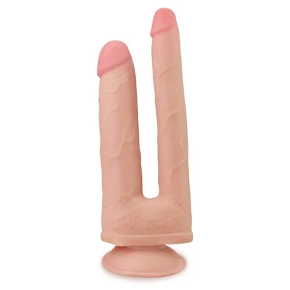 Dildo Dublu Cu Ventuză Skinlike Soft
